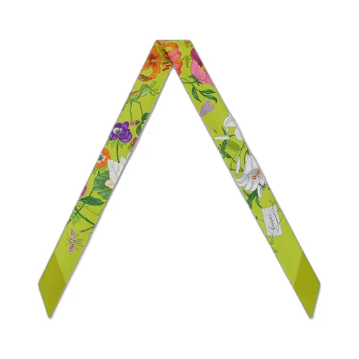 Printed Silk Twill Neck Bow