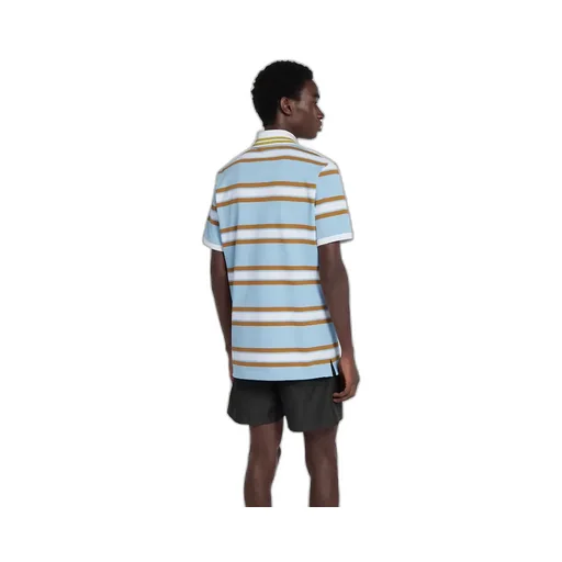 Striped Cotton Jersey Polo Top