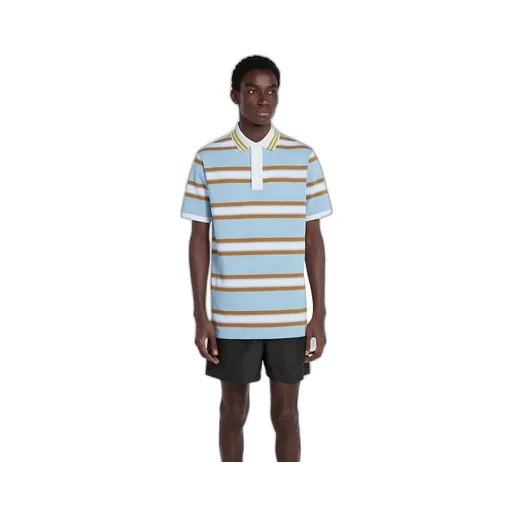 Striped Cotton Jersey Polo Top