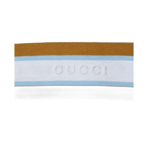 Striped Cotton Jersey Polo Top
