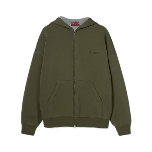 Embroidered Hooded Jersey Sweatshirt