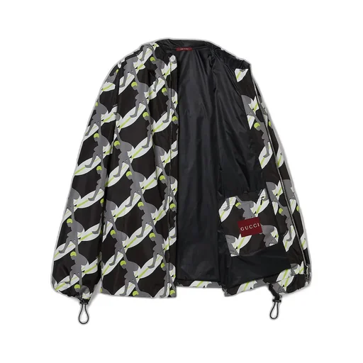 Printed Technical Poplin Zip Jacket