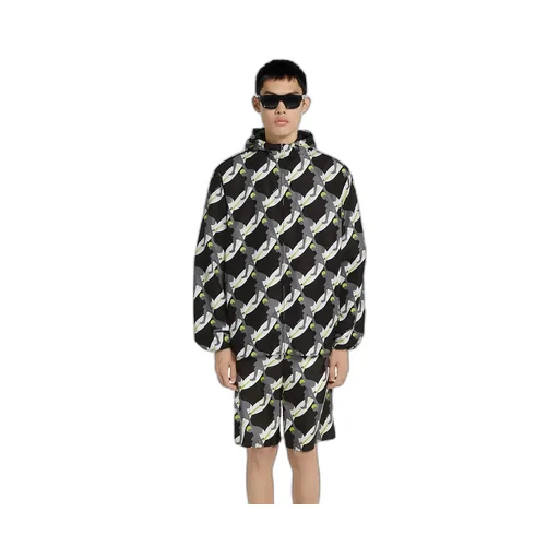 Printed Technical Poplin Zip Jacket
