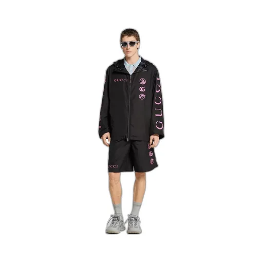 Printed Technical Poplin Jacket