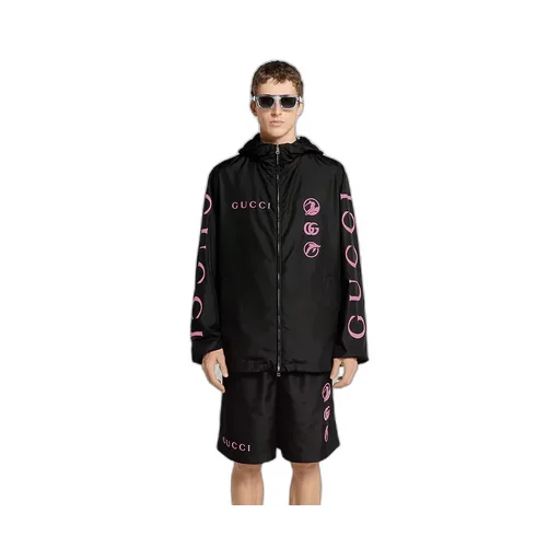 Printed Technical Poplin Jacket