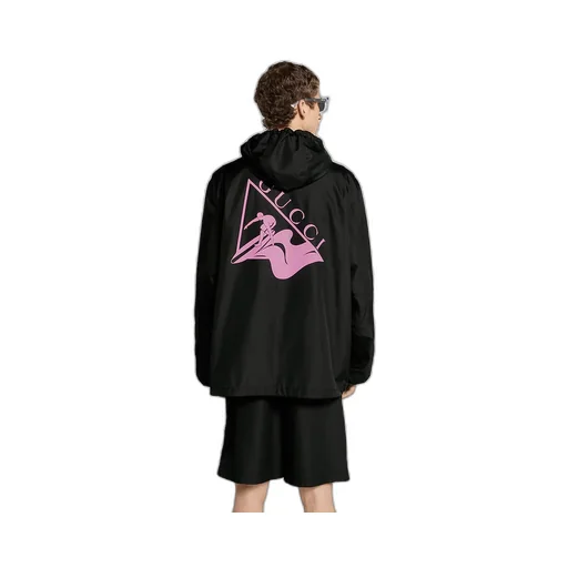 Printed Technical Poplin Jacket