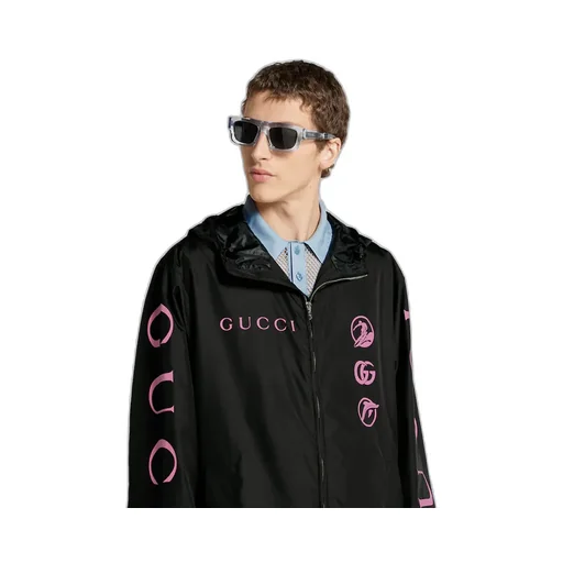 Printed Technical Poplin Jacket