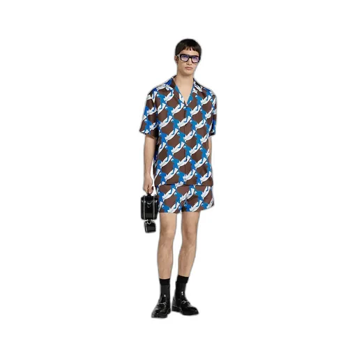 Printed Silk Bowling Shirt