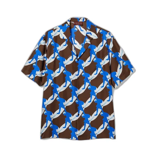 Printed Silk Bowling Shirt