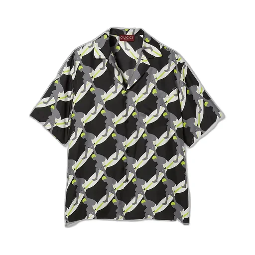 Printed Silk Bowling Shirt