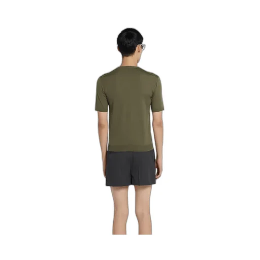 Fine Wool Knit Top With Intarsia
