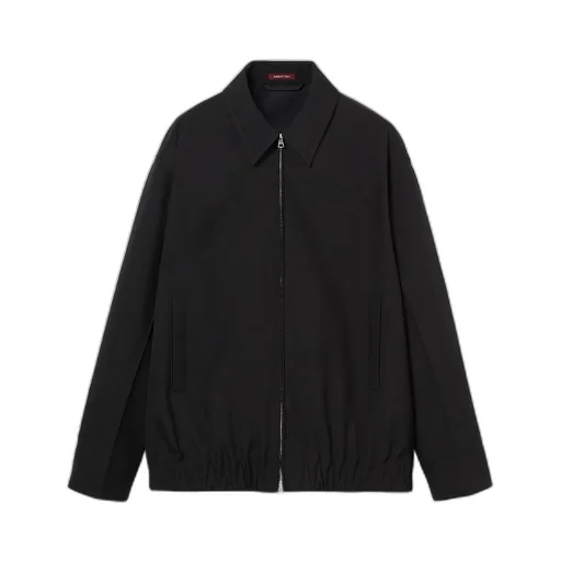 Embossed Wool Twill Zip Jacket