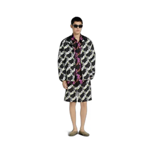 Printed Technical Poplin Zip Jacket
