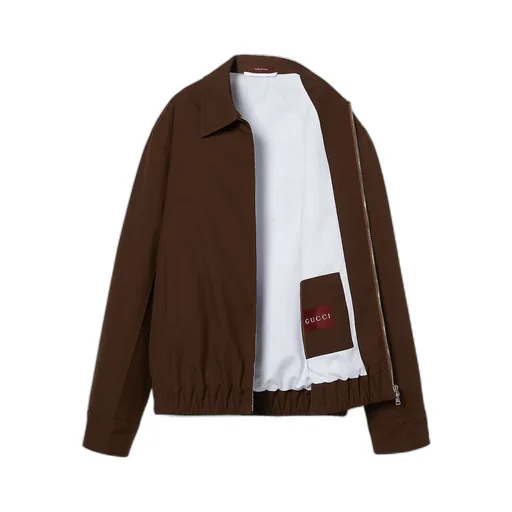 Embossed Wool Twill Zip Jacket