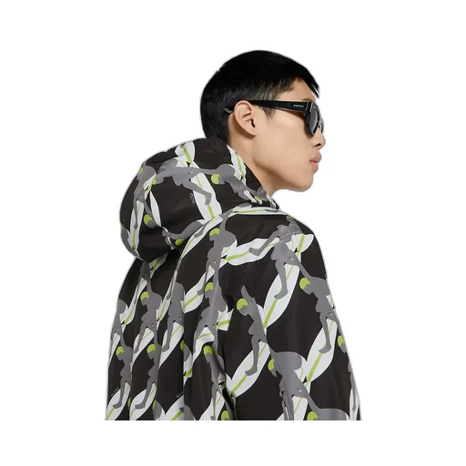 Printed Technical Poplin Zip Jacket