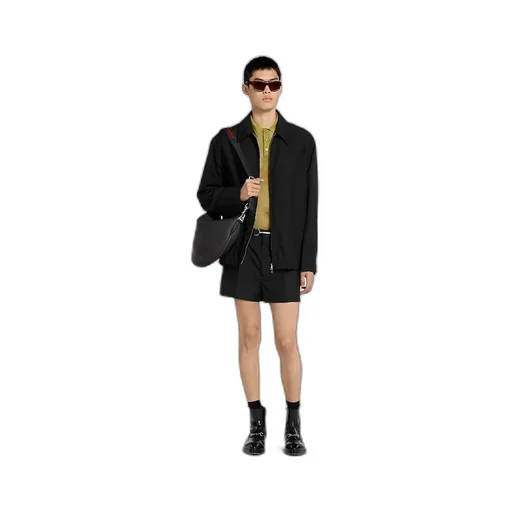 Embossed Wool Twill Zip Jacket