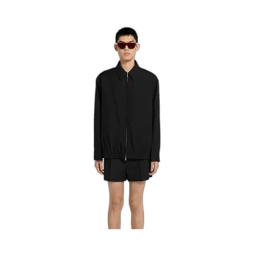 Embossed Wool Twill Zip Jacket