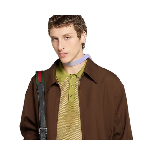 Embossed Wool Twill Zip Jacket