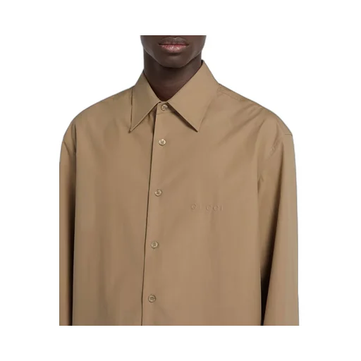 Embossed Cotton Poplin Shirt