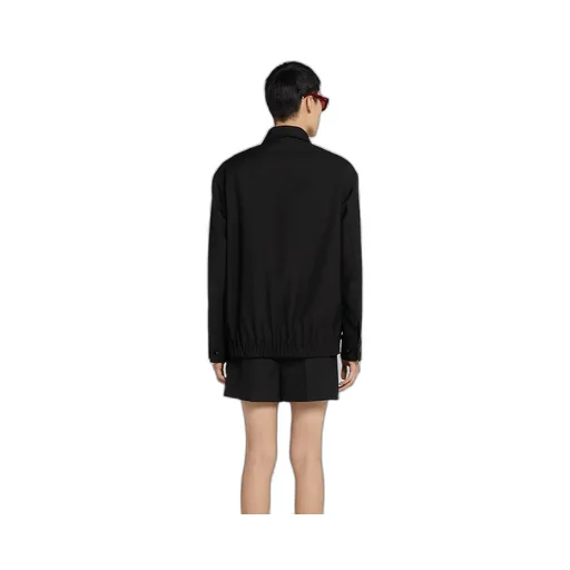 Embossed Wool Twill Zip Jacket