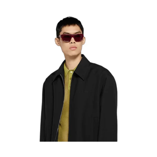 Embossed Wool Twill Zip Jacket