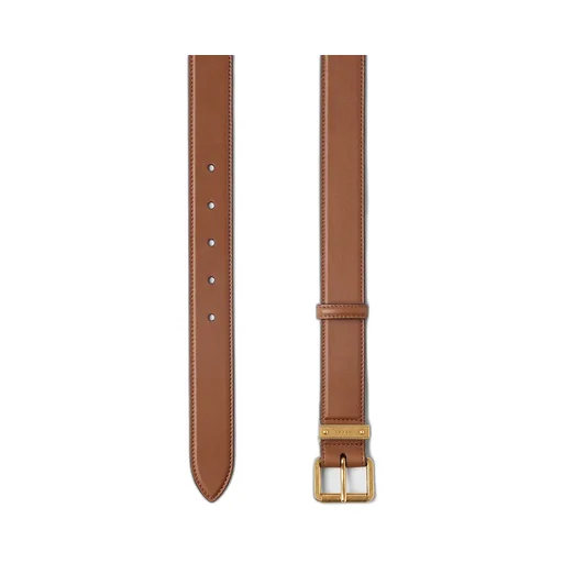 Gg Emblem Belt With Square Buckle