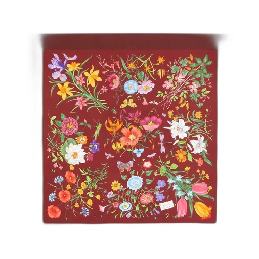 Printed Flora Silk Twill Carré