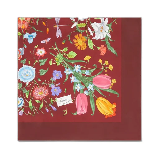 Printed Flora Silk Twill Carré