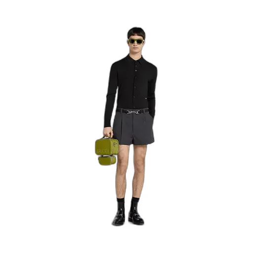 Fine Wool Knit Cardigan With Intarsia