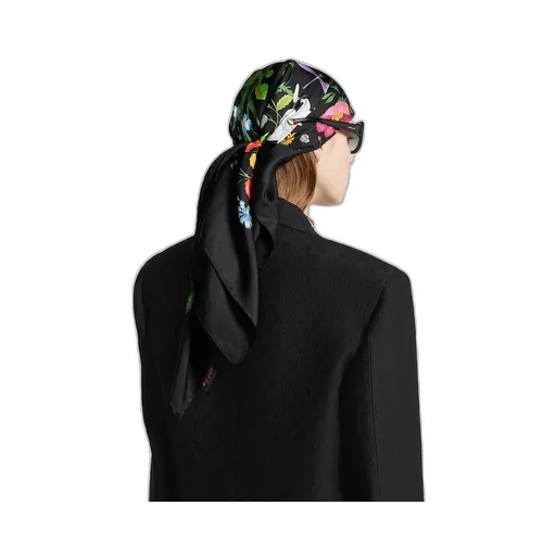 Printed Flora Silk Twill Carré