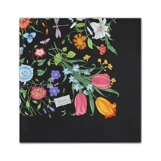 Printed Flora Silk Twill Carré