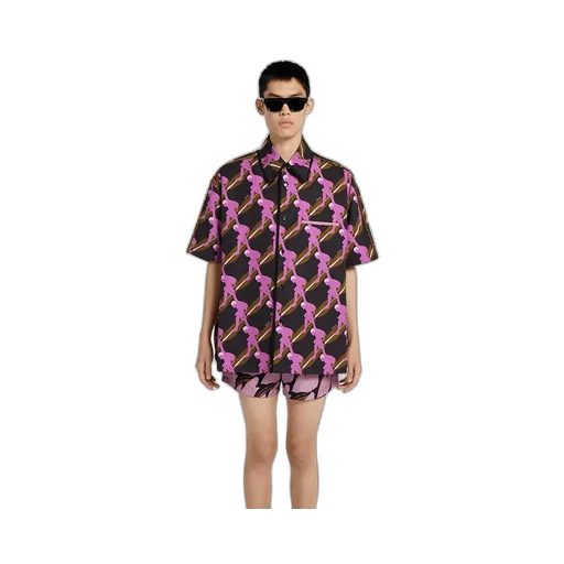 Printed Oversize Cotton Poplin Shirt