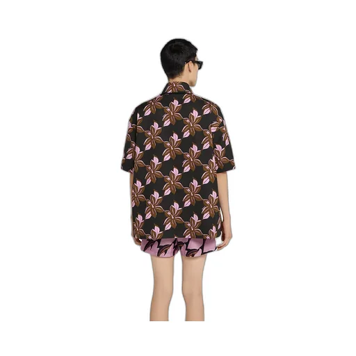 Printed Oversize Cotton Poplin Shirt