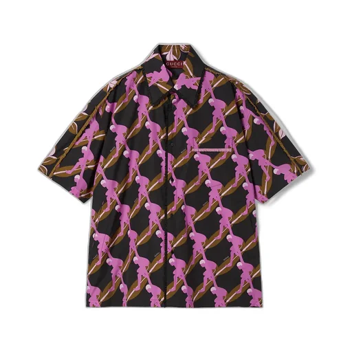 Printed Oversize Cotton Poplin Shirt