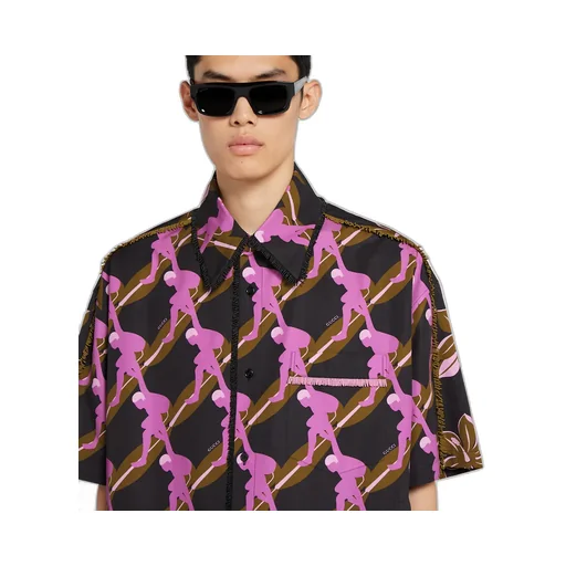 Printed Oversize Cotton Poplin Shirt