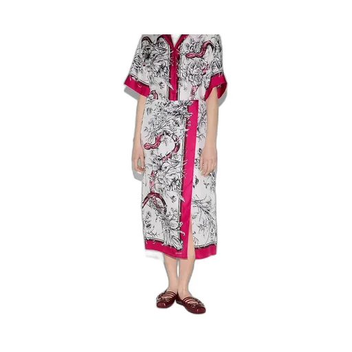 Printed Silk Wrap Skirt