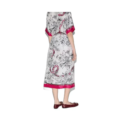 Printed Silk Wrap Skirt