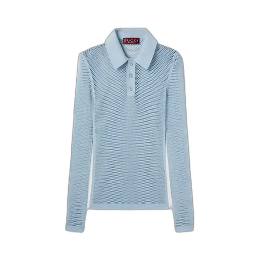Embossed Technical Mesh Polo Top