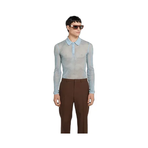 Embossed Technical Mesh Polo Top
