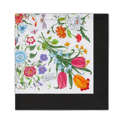 Printed Flora Silk Twill Carré