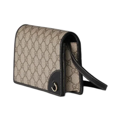Gg Emblem Wallet With Leather Strap