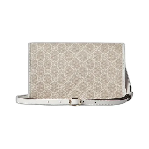 Gg Emblem Wallet With Leather Strap
