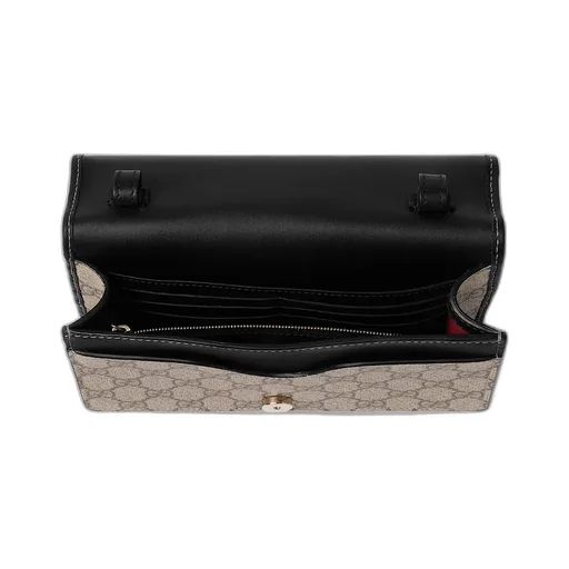 Gg Emblem Wallet With Leather Strap