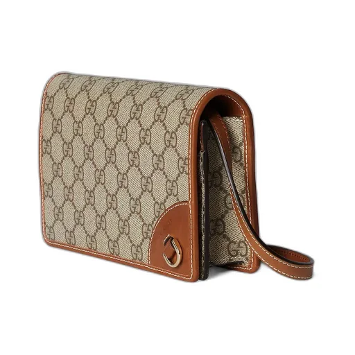 Gg Emblem Wallet With Leather Strap