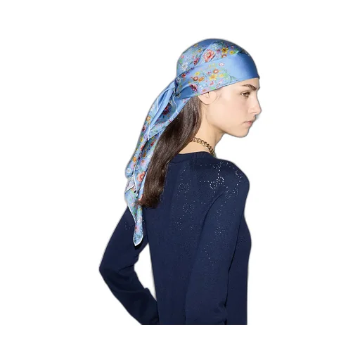 Double G Floral Print Silk Carré