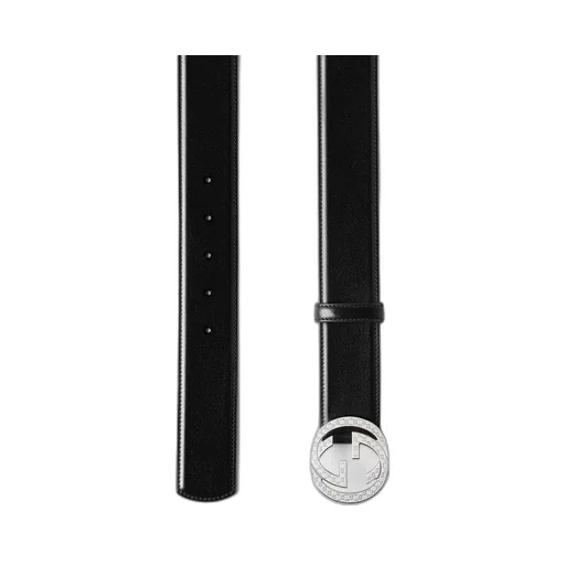 Belt With Interlocking G Engraved Buckle