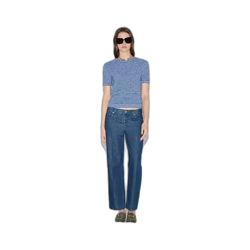 Straight Fit Denim Trousers