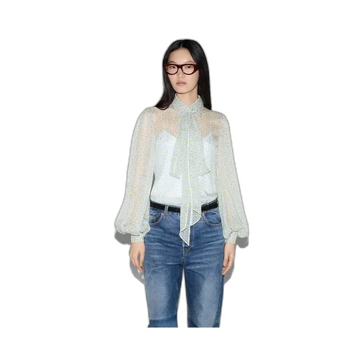 Printed Silk Chiffon Shirt