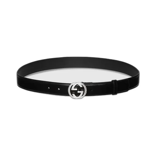Belt With Interlocking G Engraved Buckle