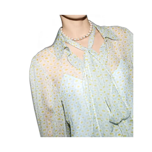 Printed Silk Chiffon Shirt